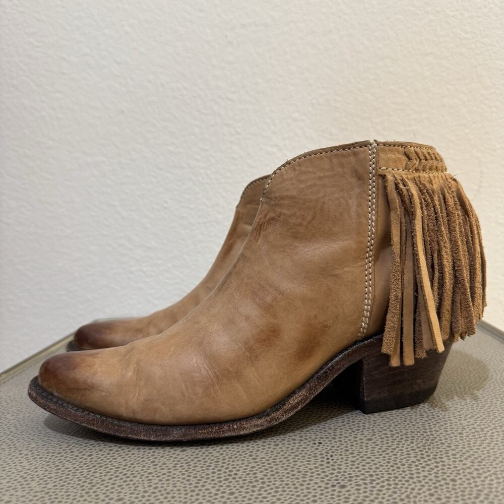 Old Gringo Women's Brown Ankle Boots Size 7 B Fringe Boho Western Leather